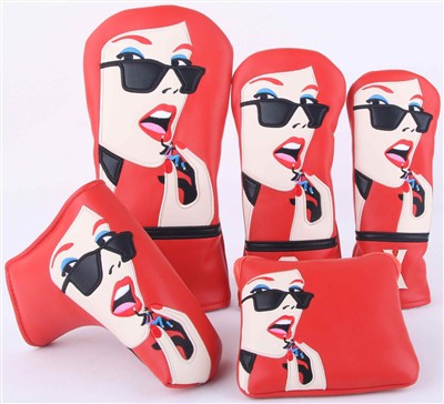 UUSI SAAPUN GOLF HEAD COVER-Blazing Red Lips